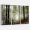 Designart - Light in Dense Fall Forest with Fog - Landscape Art Print Canvas